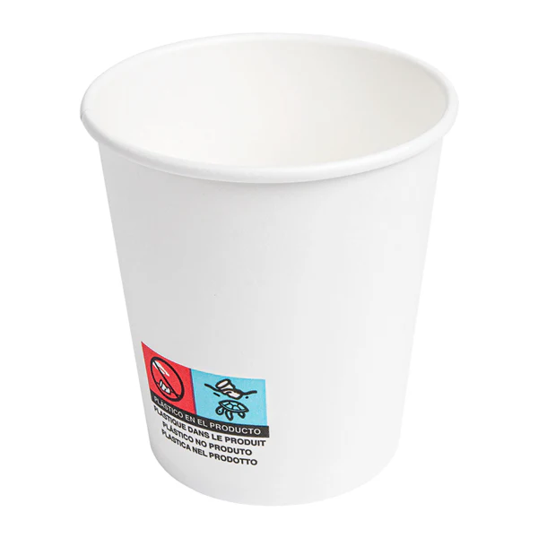 Gobelet en carton blanc VELCUP 120 à 500 ml, vue rapprochée du carton
