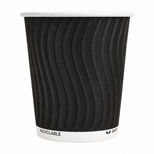 Gobelet carton double paroi noir, vue de face